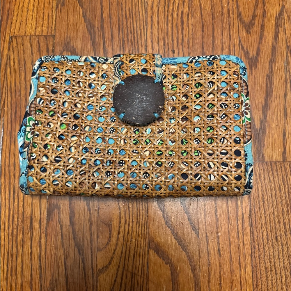 Vera Bradley Woven Clutch with Blue Accents